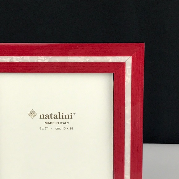Natalina Accents Natalini Last One Red White Wood Frame 5x7 Nwt